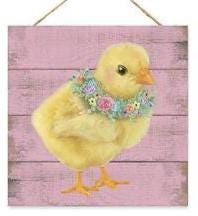 10" Easter Animal Wreath Sign – Choose Bunny, Chick, or Lamb | Farmhouse Spring Sign | Rustic Easter Décor | Pastel Floral Wreath Attachment