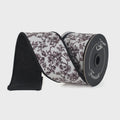 Farrisilk Blossom Toile Ribbon – Black & White 2.5" x 10yd | Elegant Wired Ribbon for Bows, Wreaths, Decor