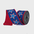 Farrisilk Liberty Stars Ribbon – Red, White & Blue 2.5" x 10yd | Patriotic Wired Ribbon for Wreaths, Bows, Decor