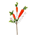 17.5" Orange Carrot Spray – Faux Carrots with Greenery & Twists | Easter Wreath Filler | Farmhouse Spring Carrot Pick Decoration
