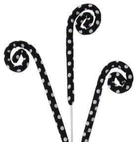 31" Black & White Polka Dot Curl Spray – Wired Wreath Pick | Whimsical Deco Mesh Accent for Halloween, Christmas, Everyday Decor