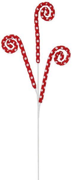 31" Red & White Polka Dot Curl Spray – Wired Spiral Wreath Pick | Christmas Valentine Deco Mesh Accent | Whimsical Wreath Supply