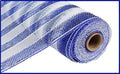 10" x 10yd Stripe Deco Mesh – Royal Blue & White | Classic Mesh Ribbon for Wreaths, Bows, Patriotic Crafts