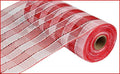 10" x 10yd Wide Foil Plaid Deco Mesh – Red & White | Bold Mesh Ribbon for Wreaths, Holiday, Everyday Crafts