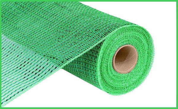 10" x 10yd Deluxe Wide Foil Deco Mesh – Lime Green | Bold Shimmer Mesh for Wreaths, Spring & Summer Crafts