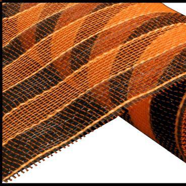 10" x 10yd Stripe Deco Mesh – Orange & Black | Bold Halloween Mesh for Wreaths, Bows, Spooky Decor