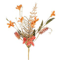 Orange Spring Floral Bush – 12” Faux Orange Flowers with Berry Clusters & Greenery, Easter Wreath Accent