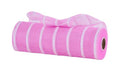 10" x 10yd Vertical Wide Stripe Mesh – Pink & White | Deco Mesh Roll for Wreaths, Crafts and Baby Showers