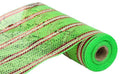 10" x 10yd Vertical Foil Plaid Deco Mesh – Green, Red & White | Christmas Mesh Ribbon for Wreaths, Holiday Decor