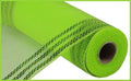 10" x 10yd Border Stripe Metallic Deco Mesh – Apple Green with Lime Foil | Bright Mesh Ribbon for Wreaths, Bows & Spring Decor