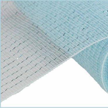 10" x 10yd Plaid Metallic Deco Mesh – Light Blue | Shimmer Mesh Ribbon for Wreaths, Bows & Winter Crafts