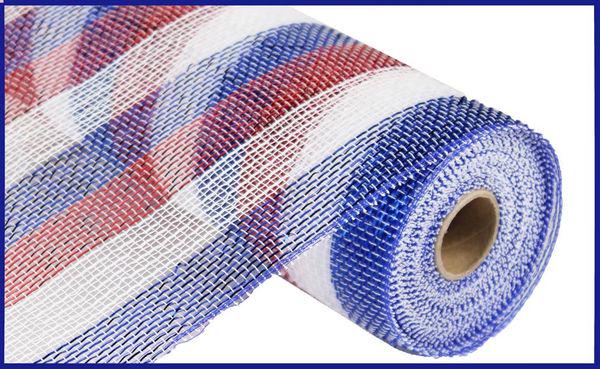 10" x 10yd Red, White & Blue Deco Mesh | Patriotic Mesh Ribbon for Wreaths, Bows, Holiday Decor