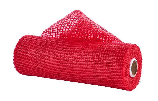 10" x 10yd Horizontal Wide Stripe Deco Mesh – Red | Bold Mesh Ribbon for Wreaths, Holidays & Everyday Crafts