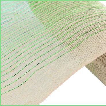 10.25" x 10yd PP/Jute/Foil Deco Mesh – Green & Natural | Rustic Farmhouse Mesh for Wreaths, Everyday Decor