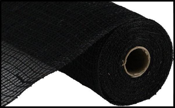 10.25" x 10yd Faux Jute Check Deco Mesh – Black | Rustic Farmhouse Mesh for Wreaths & Everyday Decor