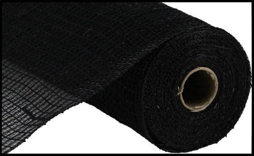 10.25" x 10yd Faux Jute Check Deco Mesh – Black | Rustic Farmhouse Mesh for Wreaths & Everyday Decor