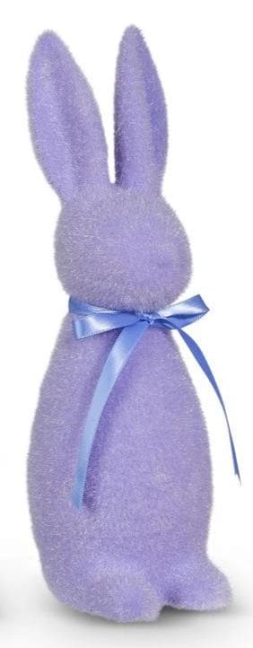 Flocked Easter Bunny Decor 27" – Pink, Orange or Lavender, Wreath Attachment, Spring Mantel Decor