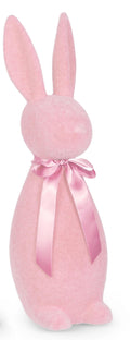 6" Flocked Easter Bunny Decor – White or Pink | Wreath Attachment, Spring Tiered Tray, Centerpieces, Mantel Decor