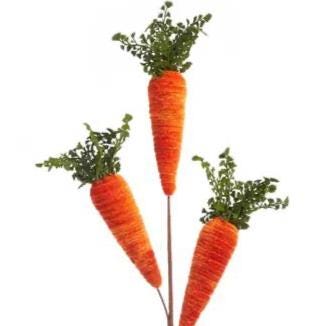 28" Carrot Spray | Easter Wreath Pick | Spring Carrot Stem | Bunny Wreath Accent | Easter Decor Supply