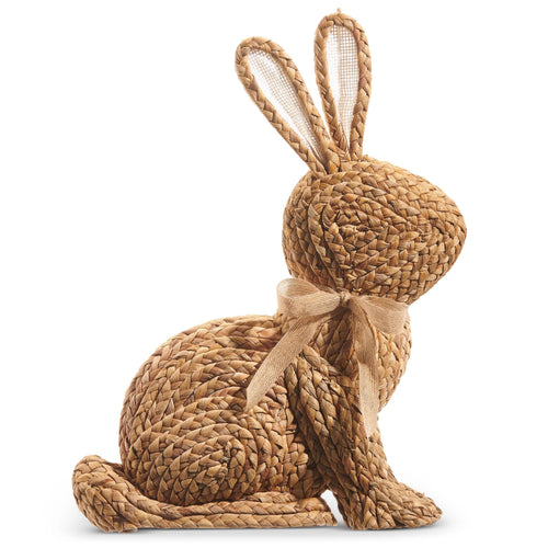 17.75" Natural Basketweave Bunny | Large Neutral Easter Decor | Farmhouse Bunny Accent | Spring Table Decor
