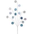 19.5" Coastal Shell Spray | Blue & White Capiz Style Discs | Beach Wreath Accent | Nautical Decor Pick