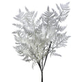 22.5" Flocked Bleached Fern Spray | Neutral Fern Stem | Farmhouse Wreath Accent | Coastal Floral Decor