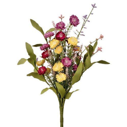 18" Wild Bachelor Button Bouquet | Cottage Garden Floral Bundle | Spring Wreath Accent | Faux Wildflower Stem
