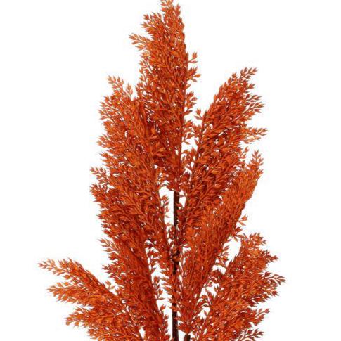 30" Autumn Broom Corn Spray | Fall Filler Stem | Rust Orange Faux Grass Spray | Wreath & Thanksgiving Decor