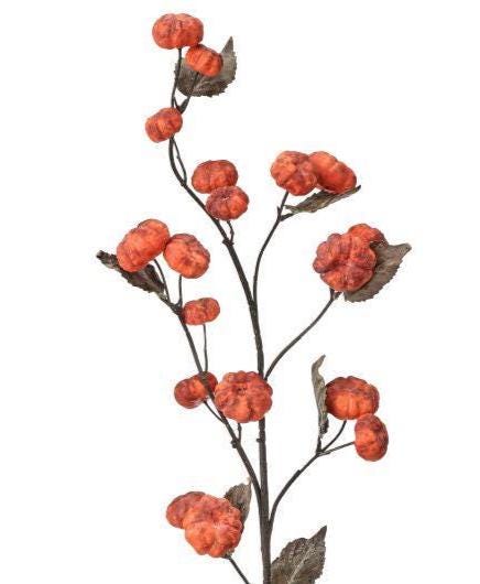 37" Vintage Mini Pumpkin Spray | Fall Pumpkin Stem | Rustic Harvest Decor | Thanksgiving Wreath Supply | Autumn Floral