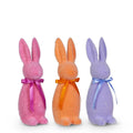 Flocked Easter Bunny Decor 16" – Pink, Orange or Lavender, Wreath Attachment, Spring Mantel Decor