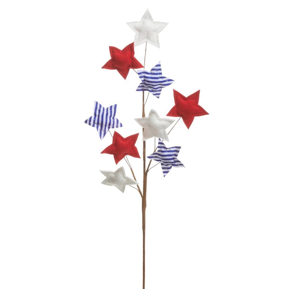 28" Red White and Blue Star Spray | Patriotic Wreath Pick | 4th of July Decor | Americana Wreath Accent