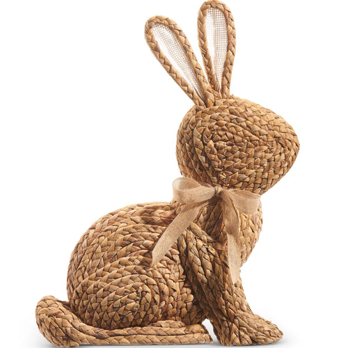 17.75" Natural Basketweave Bunny | Large Neutral Easter Decor | Farmhouse Bunny Accent | Spring Table Decor