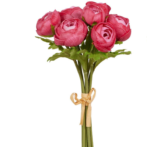 11" Soft Touch Ranunculus Bundle – Dark Pink or Light Pink | Spring Floral Stems | Wreath Making Supply | Faux Flowers