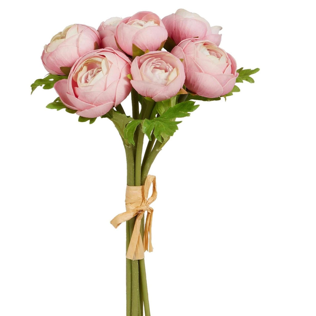 11" Soft Touch Ranunculus Bundle – Dark Pink or Light Pink | Spring Floral Stems | Wreath Making Supply | Faux Flowers