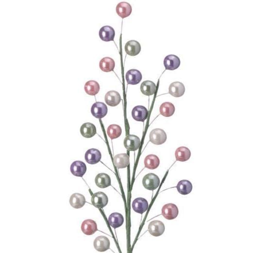 18" Easter Berry Spray | Pastel Spring Wreath Pick | Easter Wreath Accent | Spring Floral Decor Stem