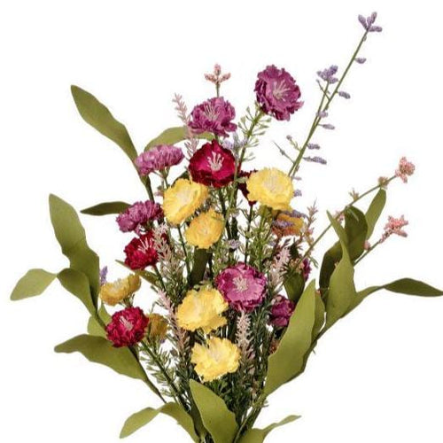 18" Wild Bachelor Button Bouquet | Cottage Garden Floral Bundle | Spring Wreath Accent | Faux Wildflower Stem
