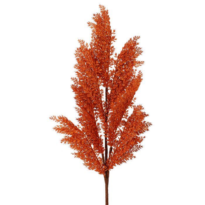 30" Autumn Broom Corn Spray | Fall Filler Stem | Rust Orange Faux Grass Spray | Wreath & Thanksgiving Decor