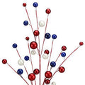 Patriotic Ball Spray 25", Metallic Red White Blue Pick, Americana Decor Spray, 4th of July, Memorial Day