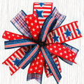 Handmade Patriotic Door Bow | Red White Blue Wreath Bow | 4th of July Decor | Memorial Day Front Door Decor | Large Designer Ribbon Bow