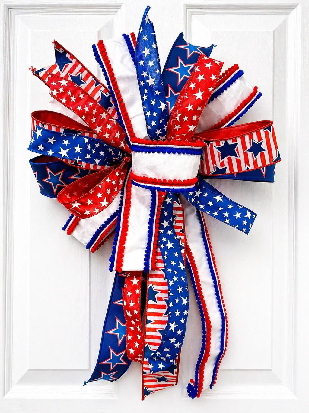 Large Patriotic Door Bow, 4th of July Wreath Bow, Red White Blue Door Decor, July 4th Bow, Americana, Memorial Day, America's 250th