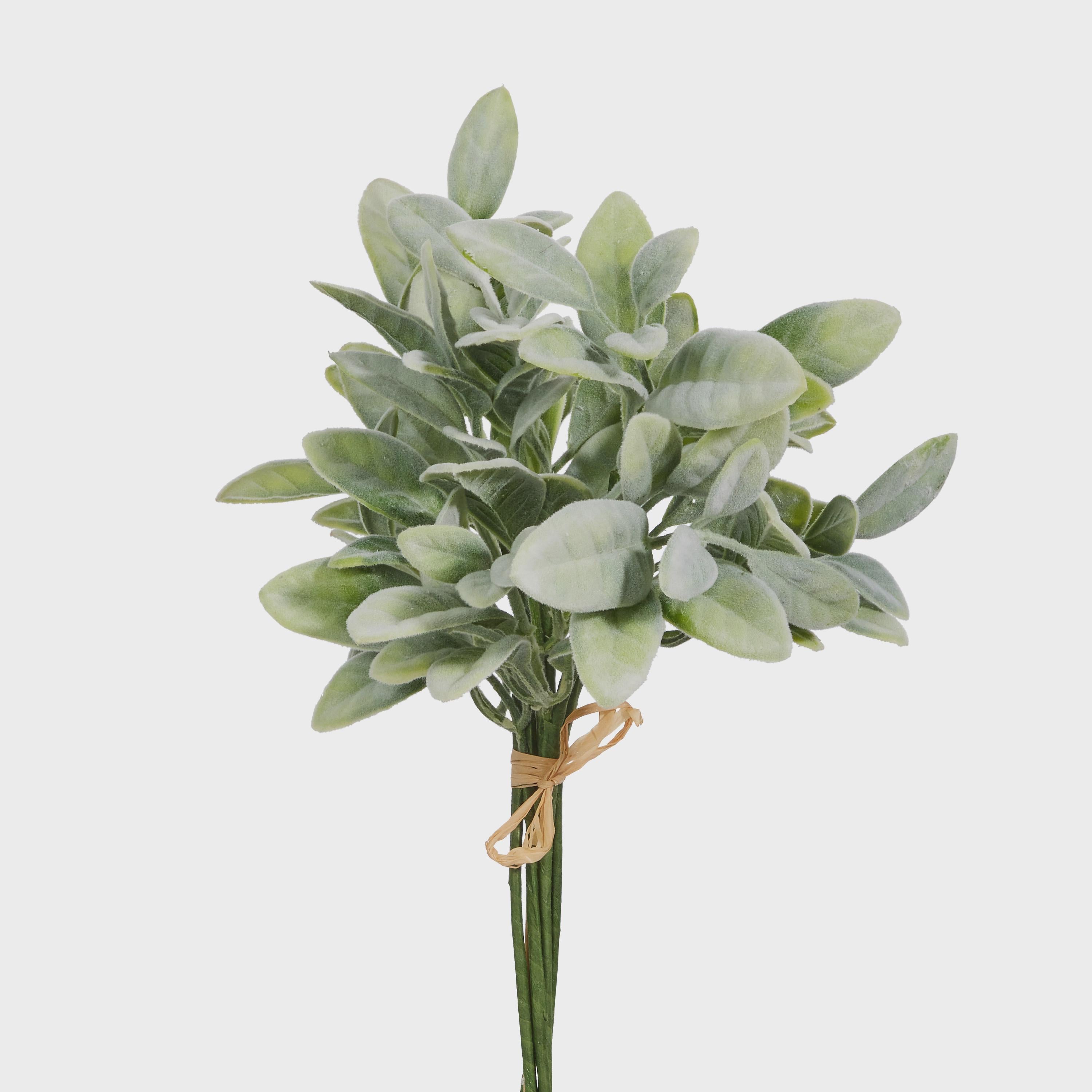 14" Lambs Ear Bundle | Artificial Lambs Ear Greenery Pick | Faux Greenery Stem | Farmhouse Decor | DIY Wreath Supply | Wedding Greenery