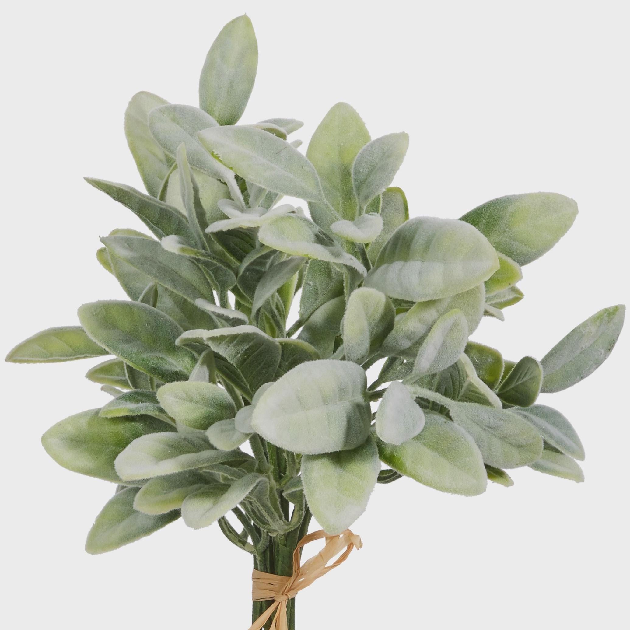 14" Lambs Ear Bundle | Artificial Lambs Ear Greenery Pick | Faux Greenery Stem | Farmhouse Decor | DIY Wreath Supply | Wedding Greenery