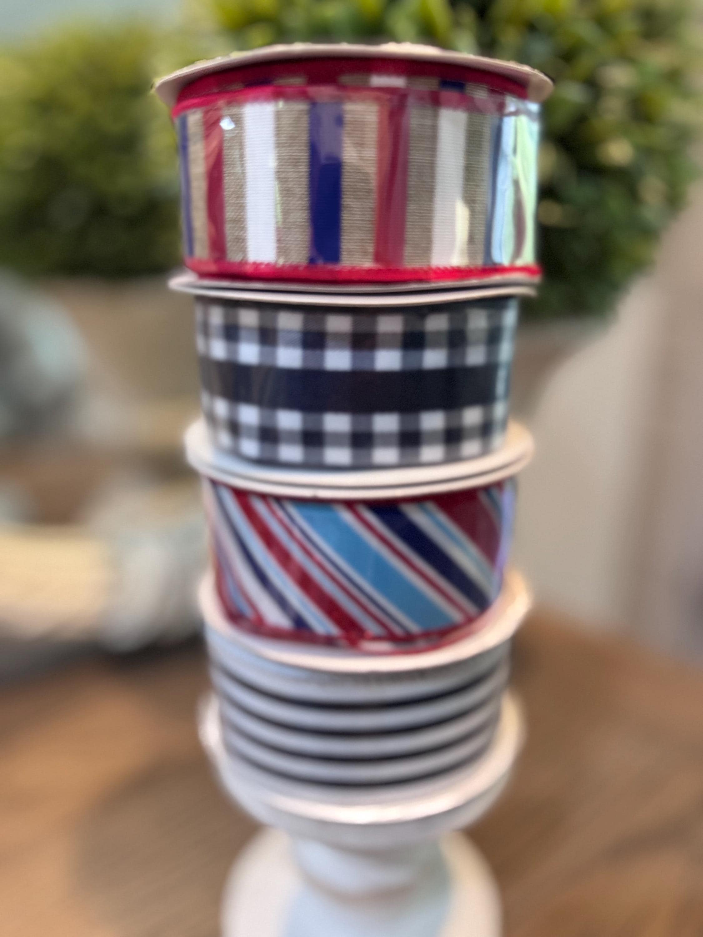 Patriotic Wired Ribbon bundle 1.5” x 10 yards each