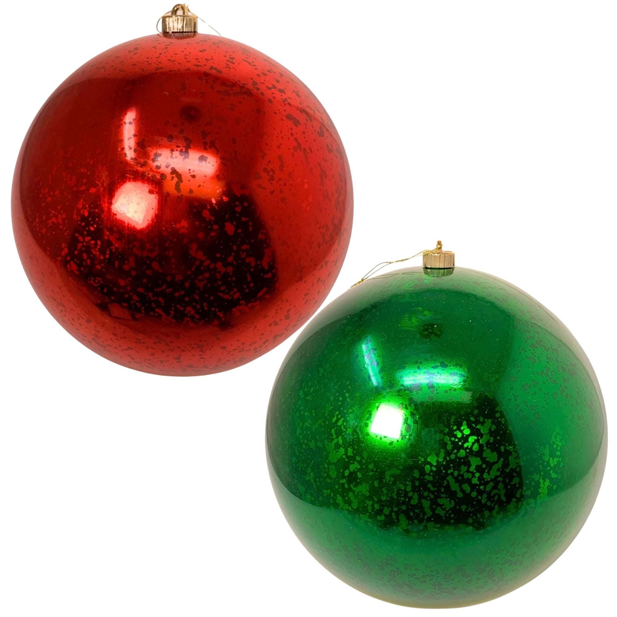 David Christopher 8" Plastic Mercury Shiny Ball Ornament, Red or Green