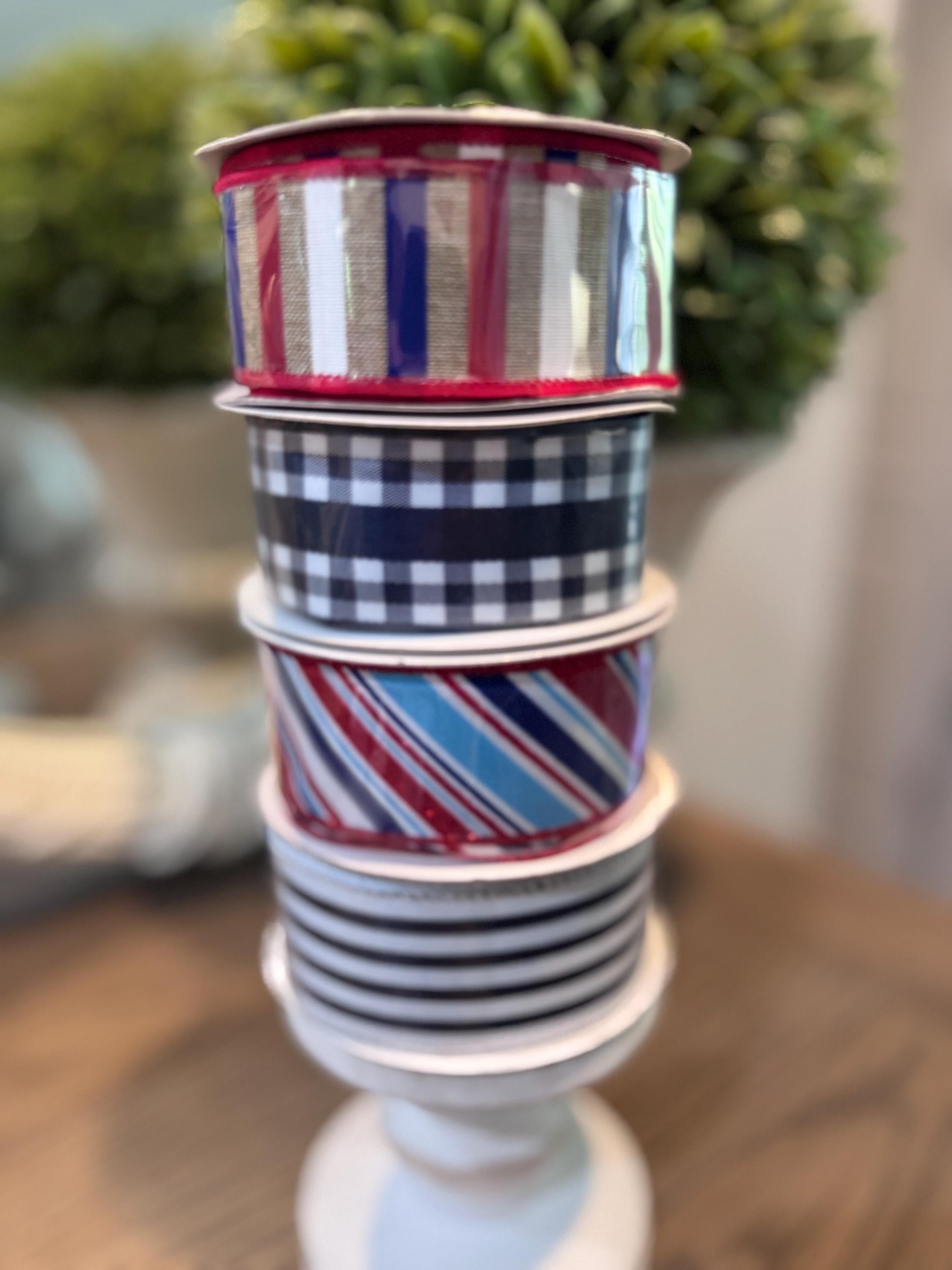 Patriotic Wired Ribbon bundle 1.5” x 10 yards each