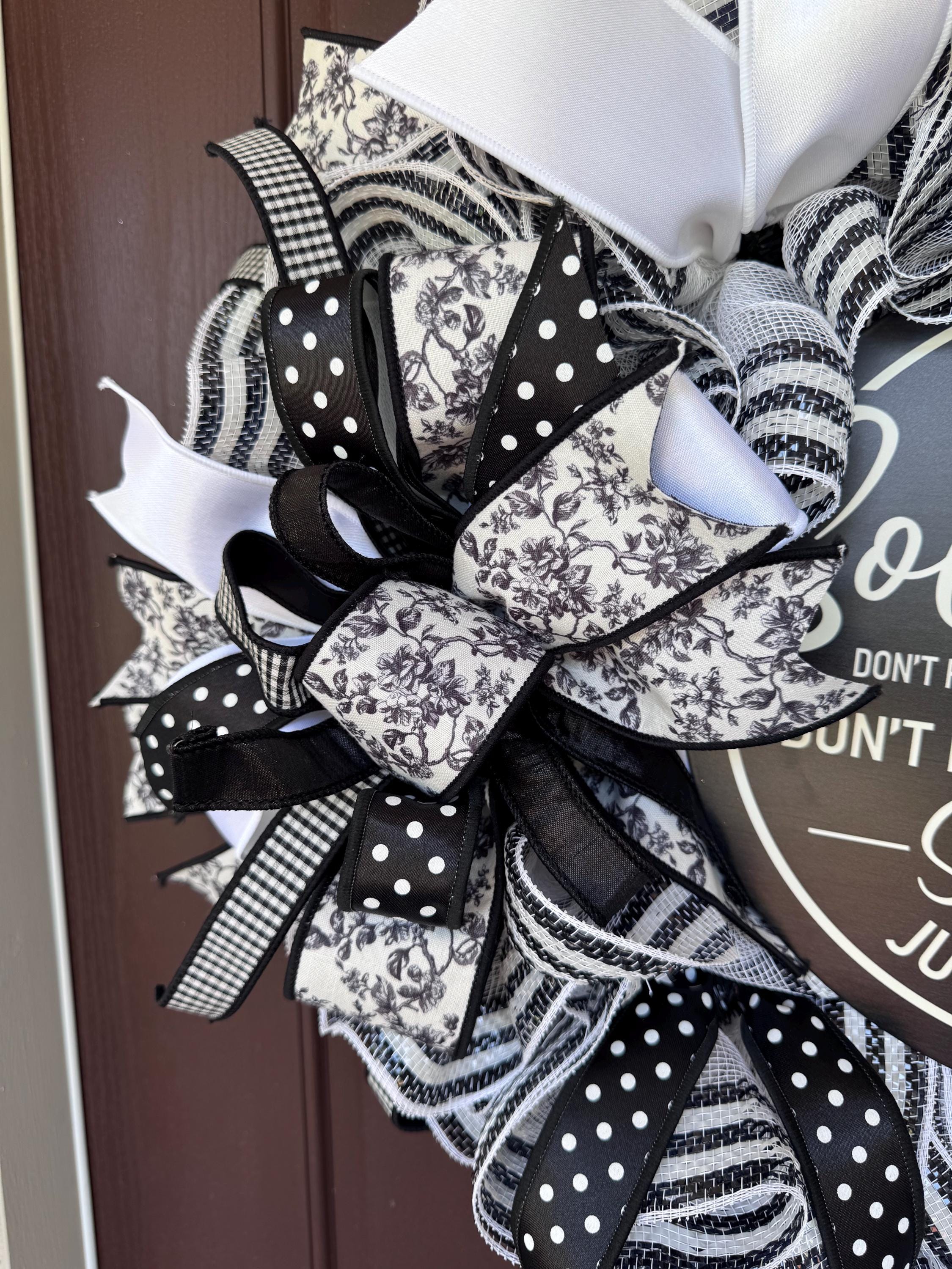 No Soliciting Large Wreath for Front Door | Farmhouse Porch Decor | Funny Housewarming Gift