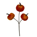 David Christopher Velvet Pumpkin Pick x 3 Orange 9", Fall Pumpkin Stem