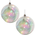 David Christopher Clear Iridescent Plastic Ball Ornaments 5.5", Set of 2