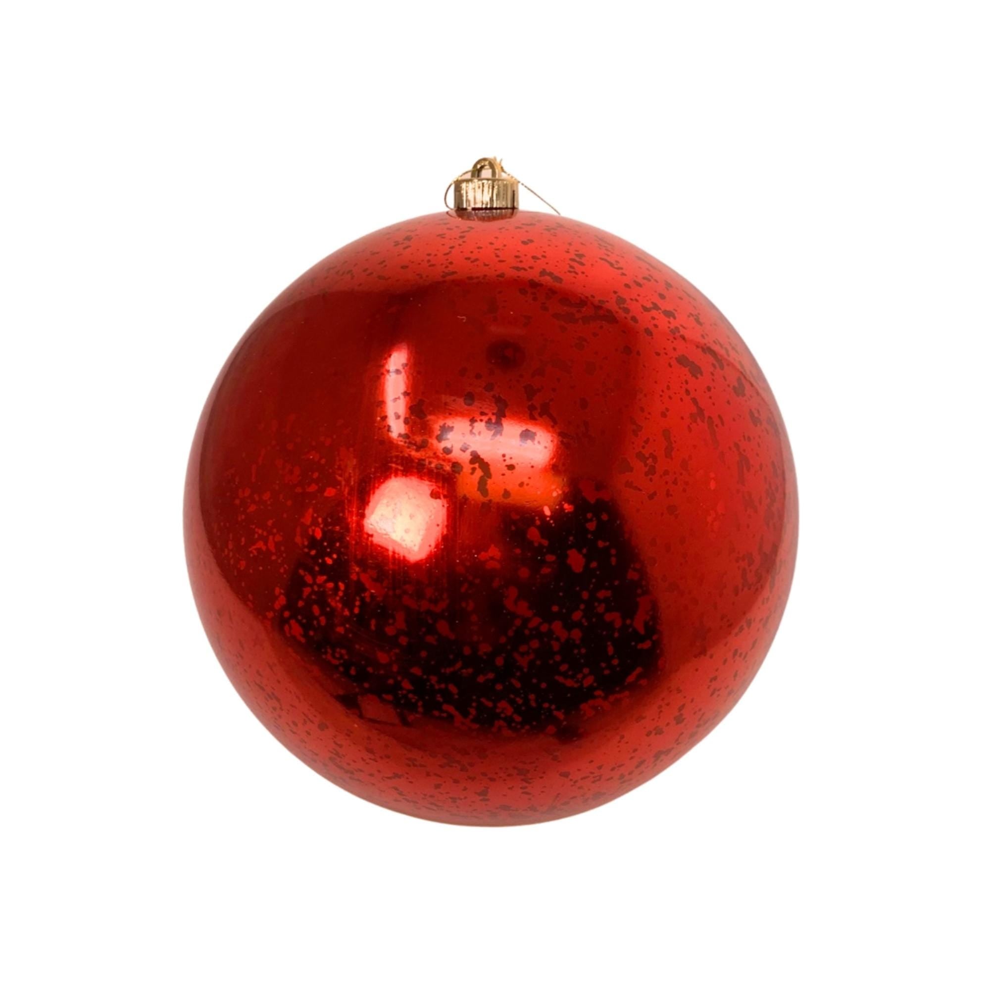 David Christopher 8" Plastic Mercury Shiny Ball Ornament, Red or Green