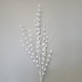 White Glitter Twist Ball Spray 32" | Christmas Tree Spray, White Berry Pick, Winter Wreath Supplies, Holiday Floral Stem, Snowy Christmas